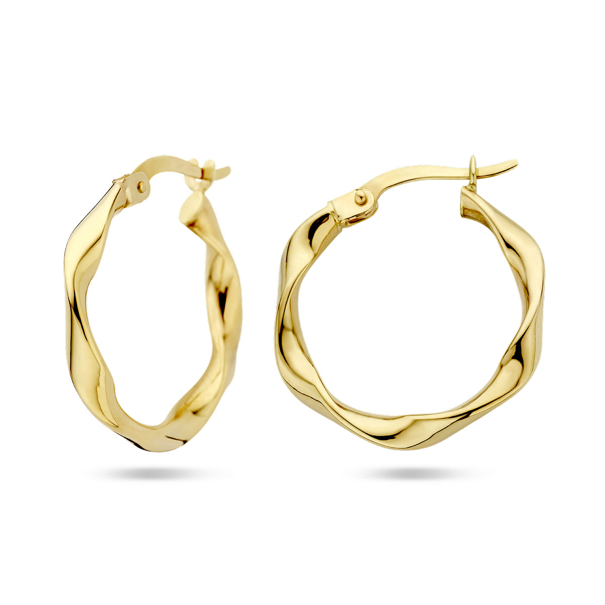 14k Goud Oorringen Gedraaide Buis
