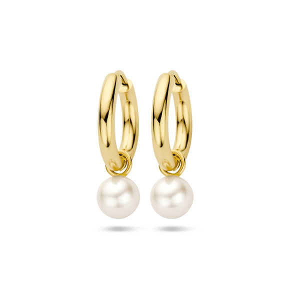 14k Goud Klapoorringen Parel 24mm