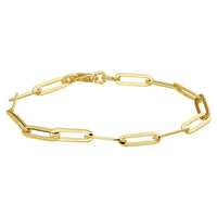 14k Goud Armband Paperclip Platte Buis 5,0mm 19 cm