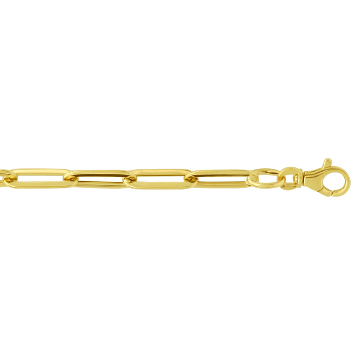 14k Goud Armband Paperclip Platte Buis 5,0mm 19 cm