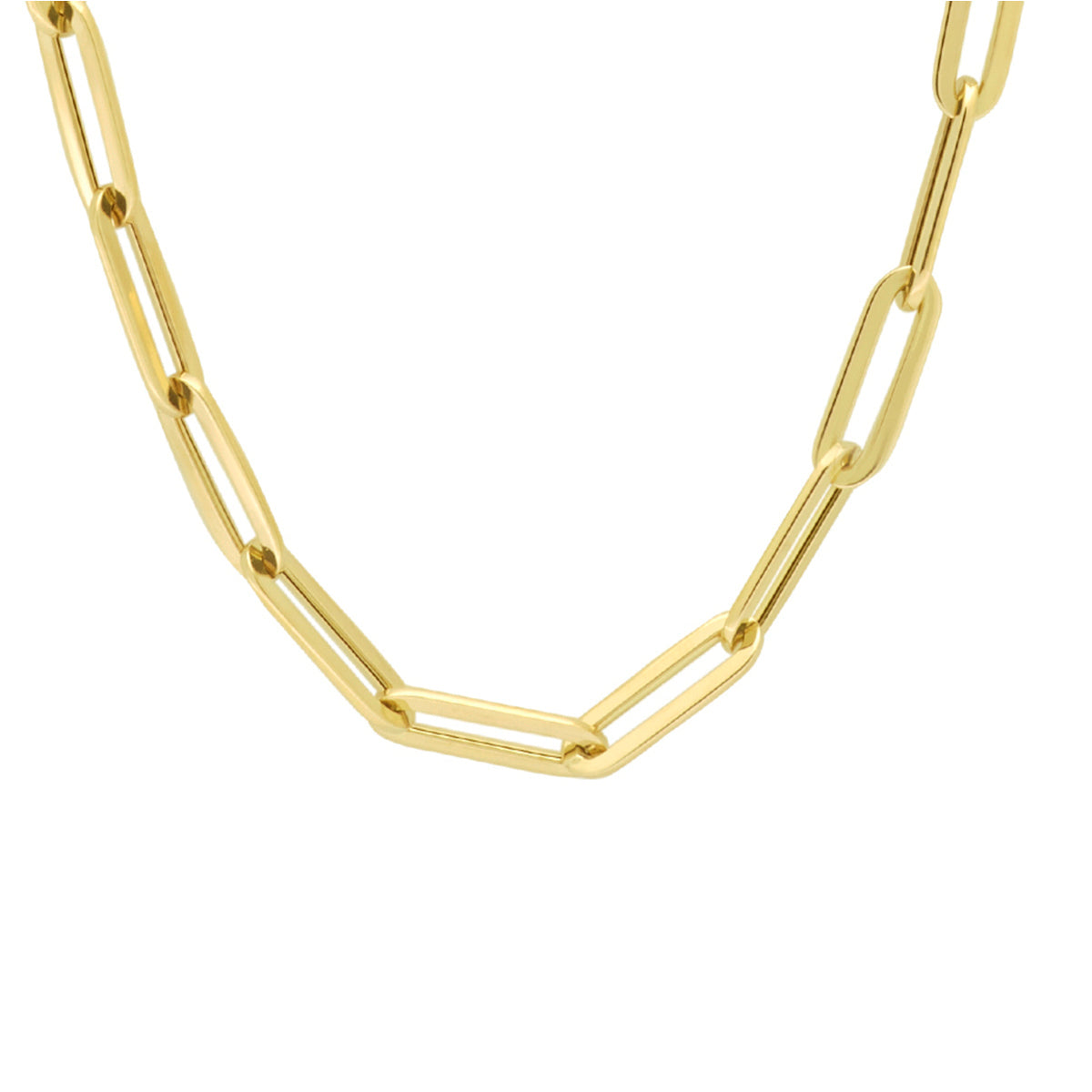 14k Goud Collier Paperclip Platte Buis 5,0mm 45 cm