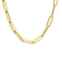 14k Goud Collier Paperclip Platte Buis 5,0mm 45 cm