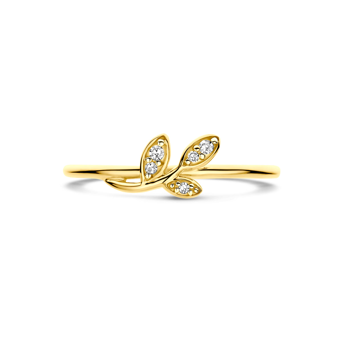14k Goud Ring Diamant 0.03ct H SI