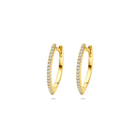 14k Goud Klapoorringen Diamant 0.15ct (2x 0.075ct) H SI 16,5mm