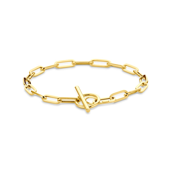 14k Goud Armband Kapittelslot 4mm 18 cm