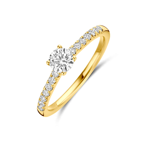 14k Goud Ring Lab Grown Diamant 0.58ct G VS