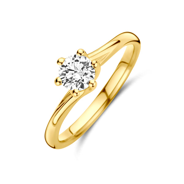 14k Goud Ring Lab Grown Diamant 0.50ct G VS