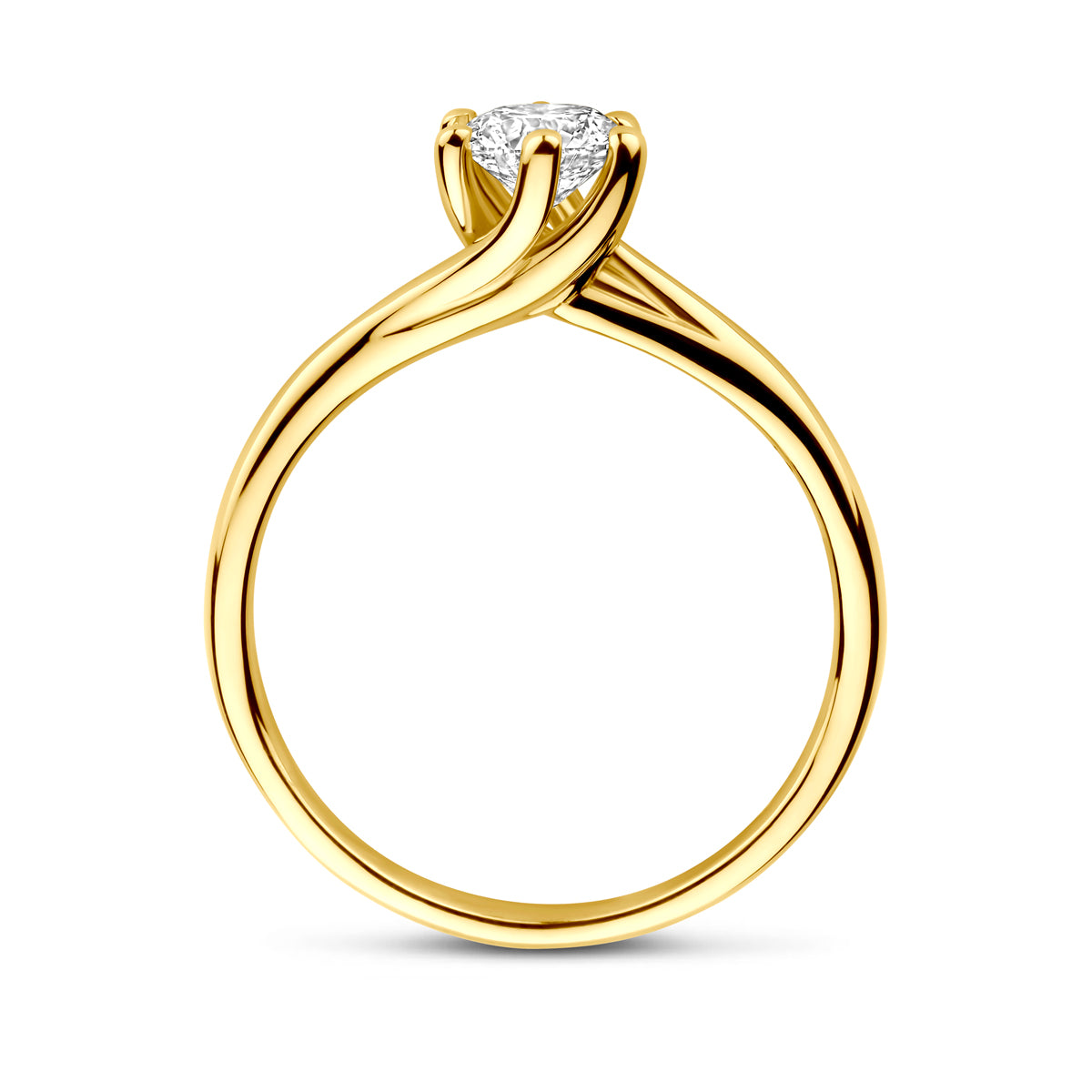 14k Goud Ring Lab Grown Diamant 0.50ct G VS