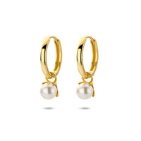 14k Goud Klapoorringen Parel 18mm