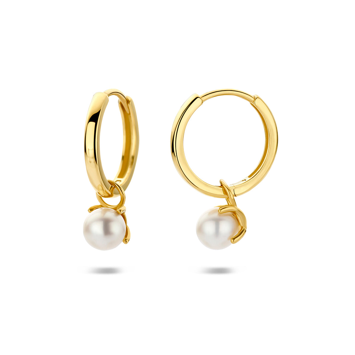 14k Goud Klapoorringen Parel 18mm