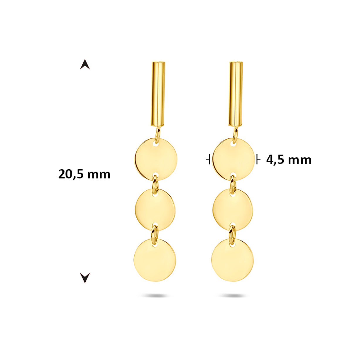14k Goud Oorhangers 20,5mm