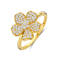 14k Goud Ring Bloem Diamant 0.50ct h si