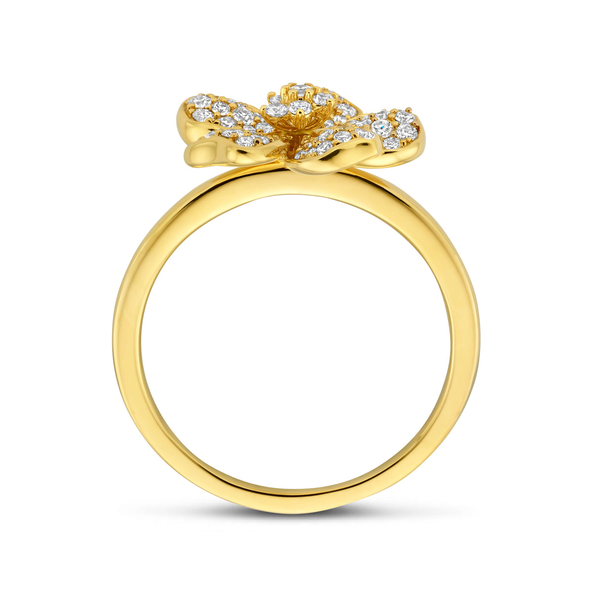 14k Goud Ring Bloem Diamant 0.50ct h si
