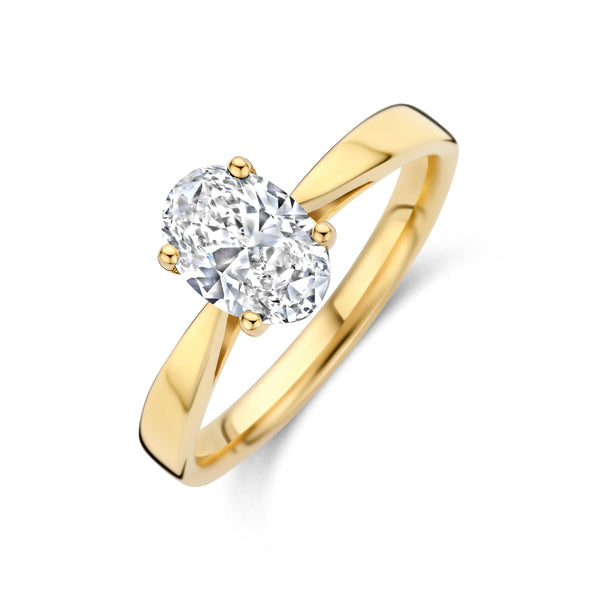 14k Goud Ring Lab Grown Diamant 1.00ct H SI