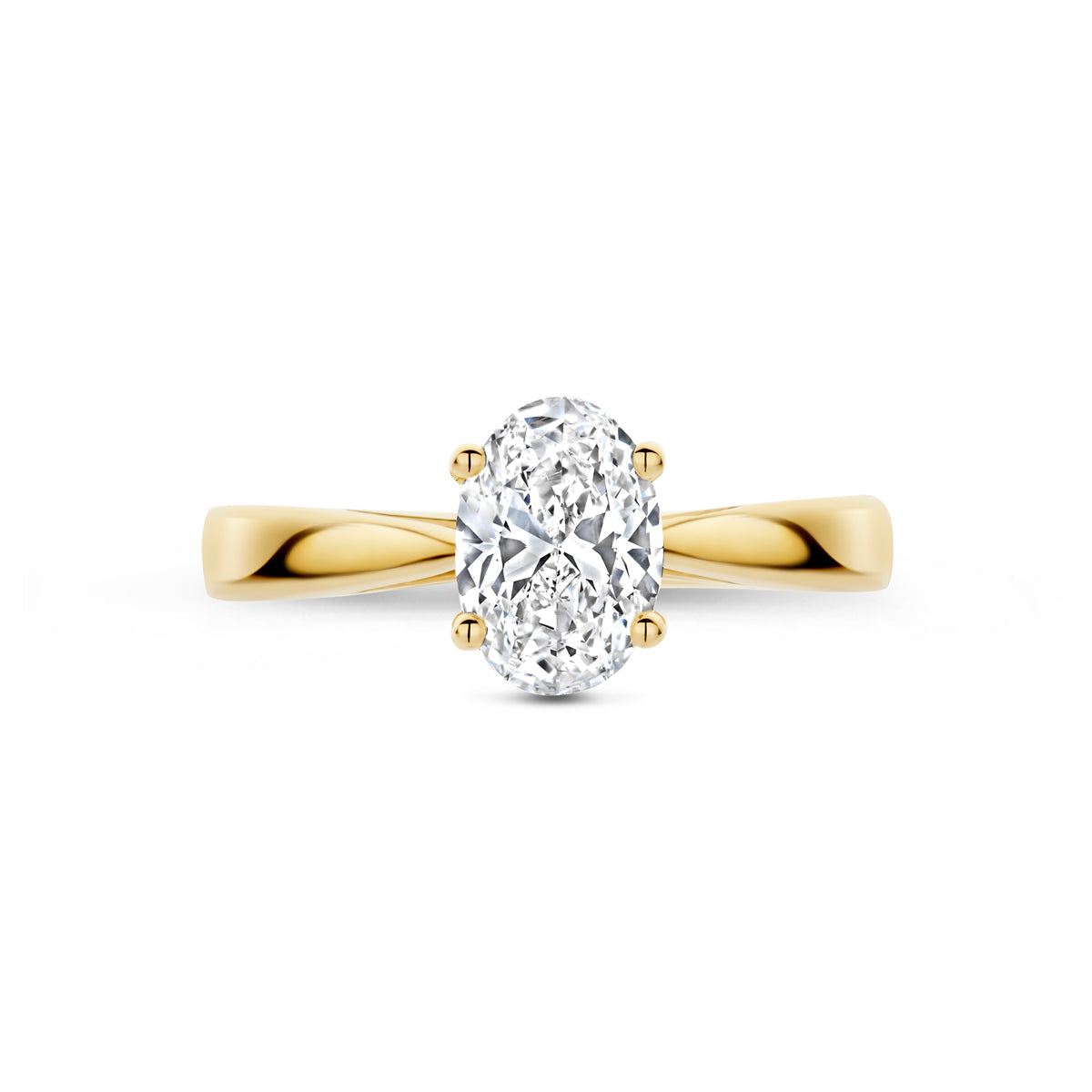 14k Goud Ring Lab Grown Diamant 1.00ct H SI