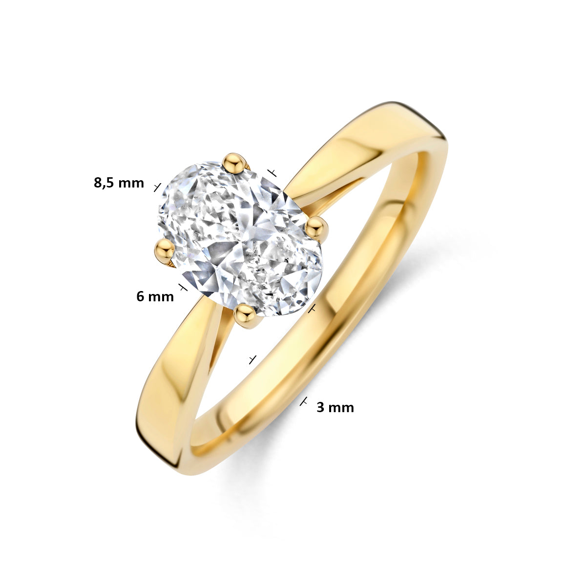 14k Goud Ring Lab Grown Diamant 1.00ct H SI