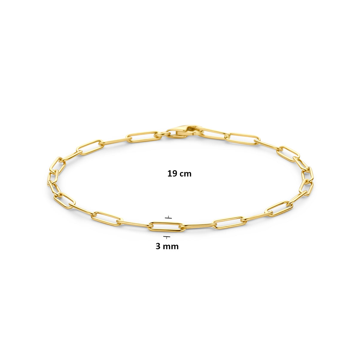 14k Goud Armband 3mm 19 cm