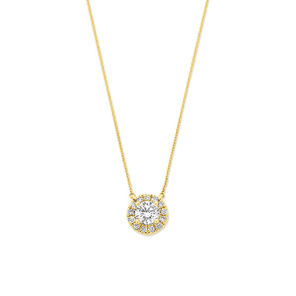 14k Goud Collier Lab Grown Diamant 0.65ct g vs 41 - 43 - 45 cm