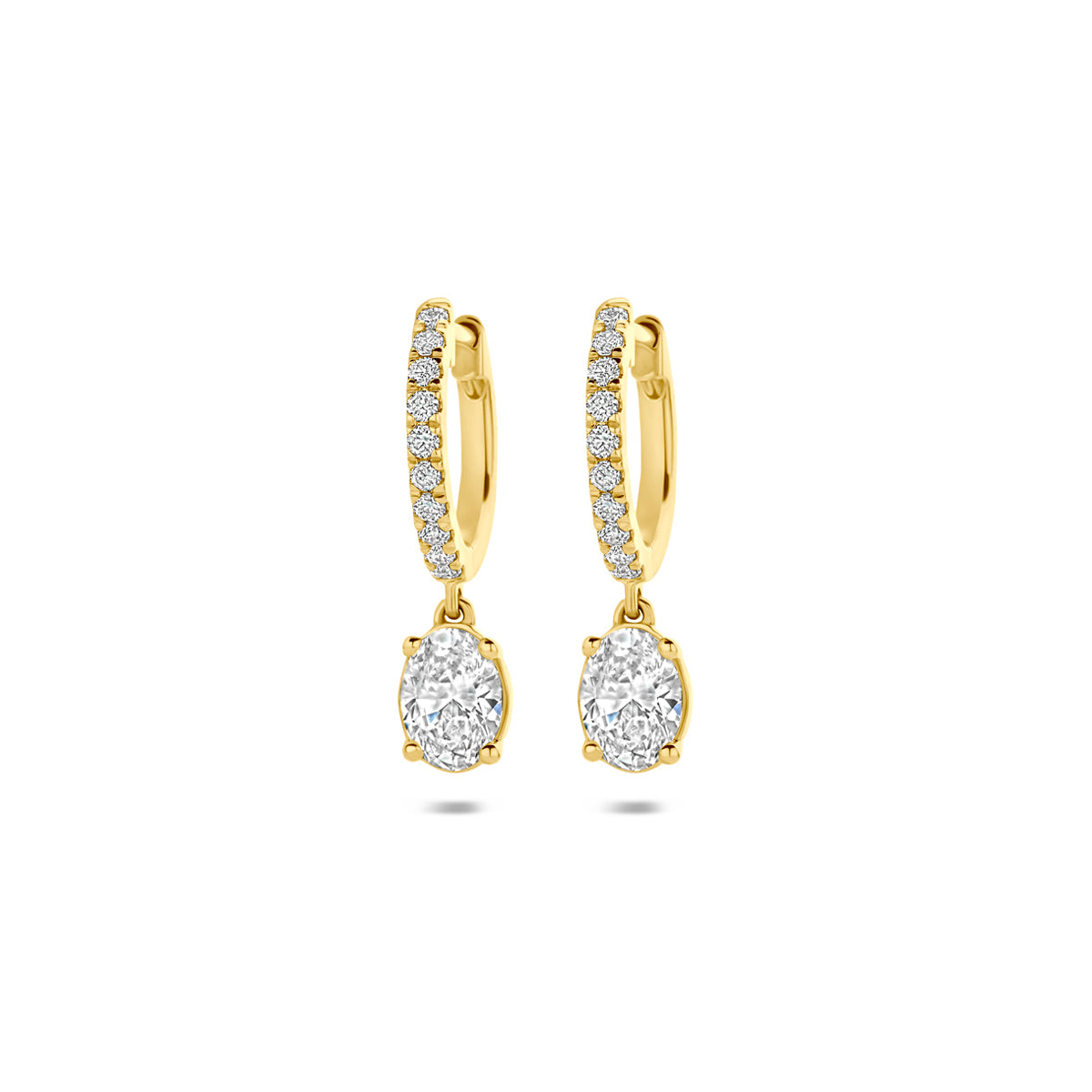 14k Goud Klapoorringen Lab Grown Diamant 1.22ct (2x 0.61ct) g vs 20,5mm