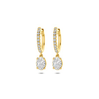 14k Goud Klapoorringen Lab Grown Diamant 1.22ct (2x 0.61ct) g vs 20,5mm