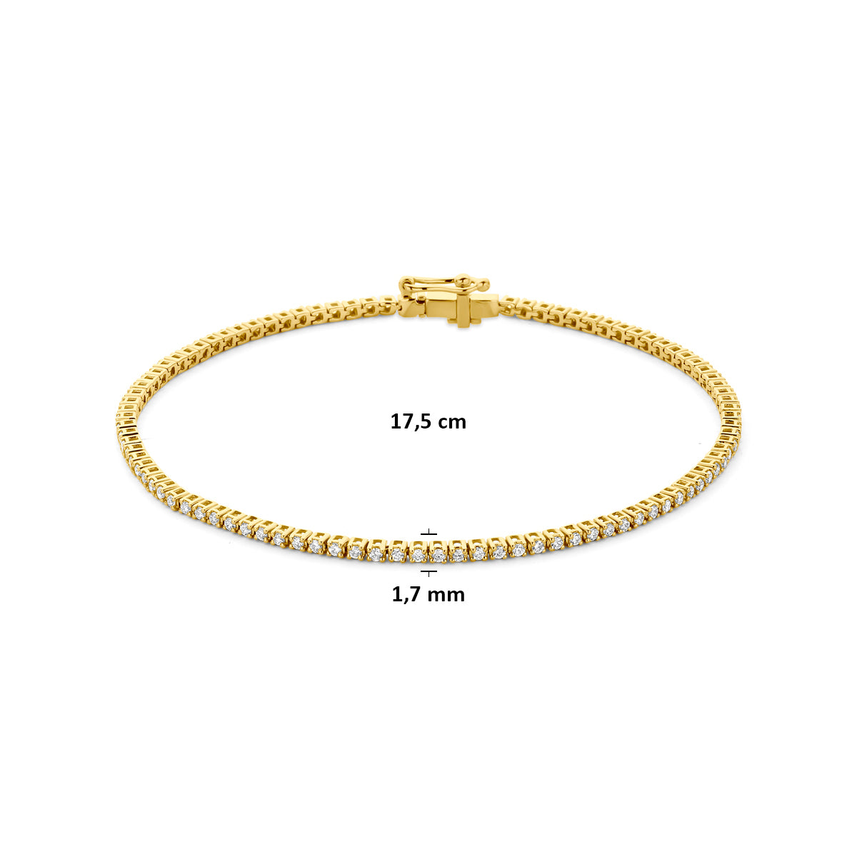 14k Goud Tennisarmband Lab Grown Diamant 17,5 cm