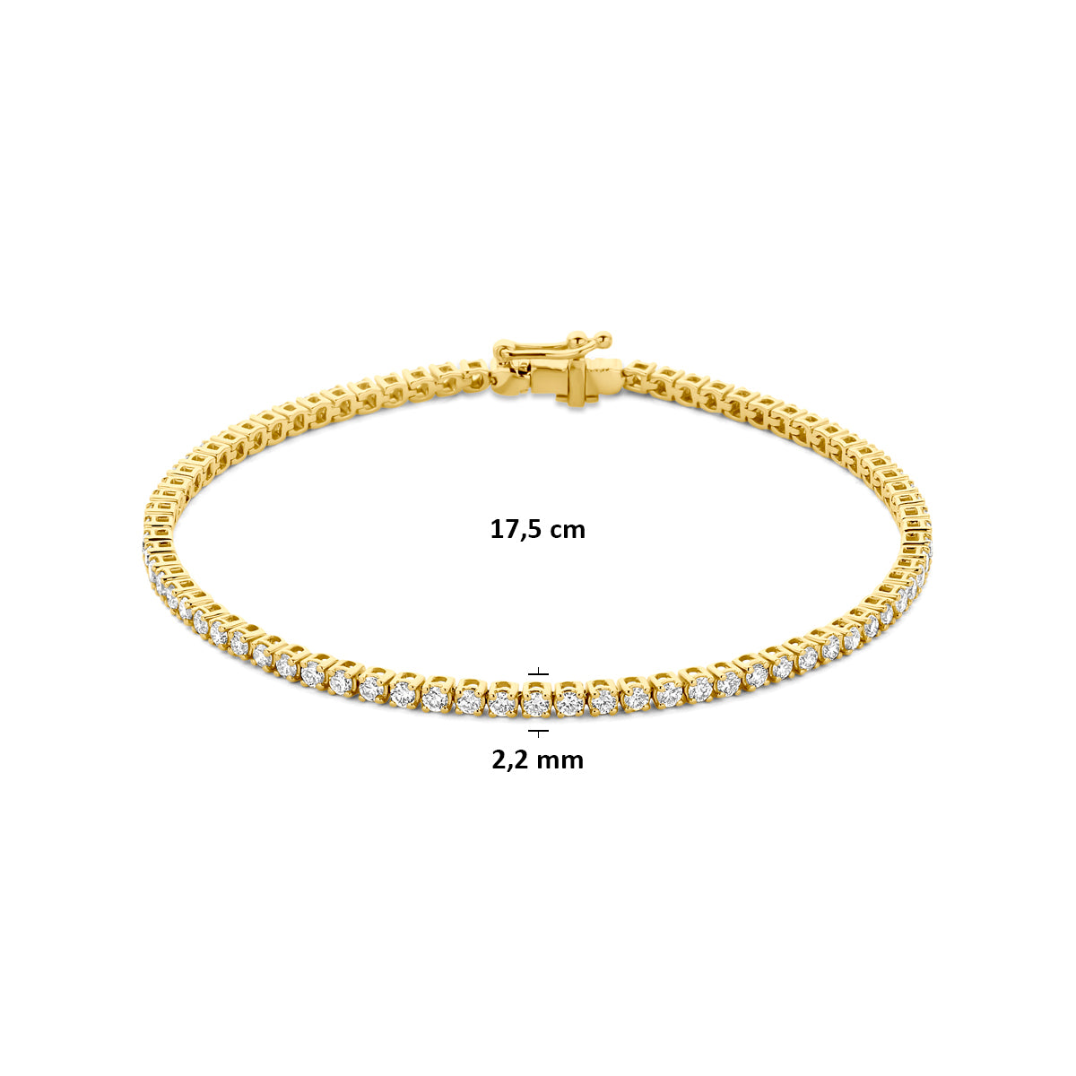 14k Goud Tennisarmband Lab Grown Diamant 17,5 cm