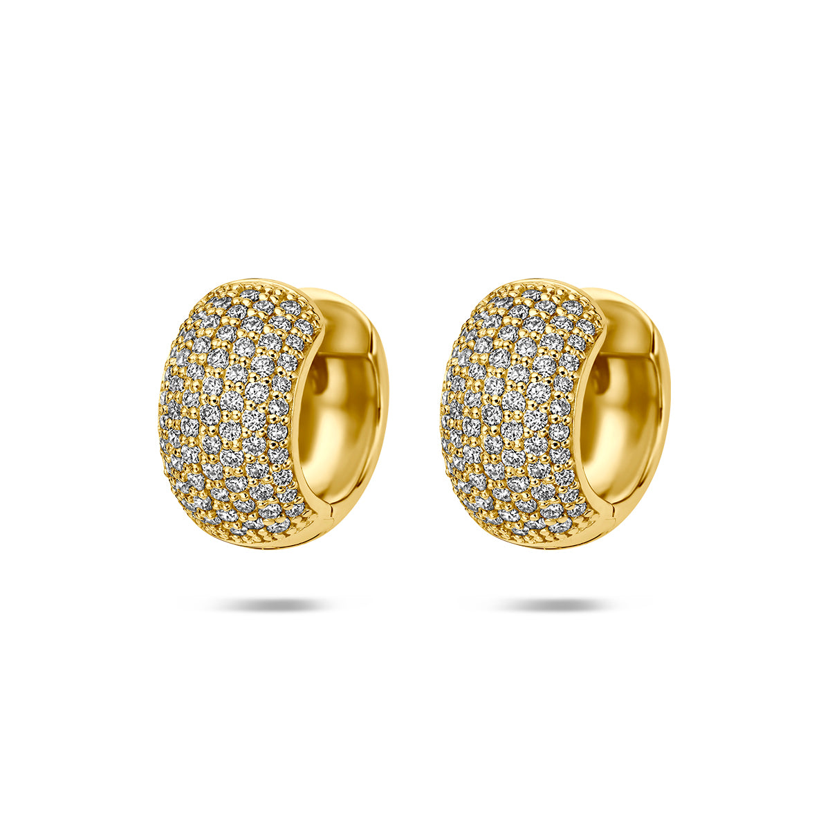 14k Goud Klapoorringen Lab Grown Diamant 1.07ct (2x 0.535ct) f vs 14mm