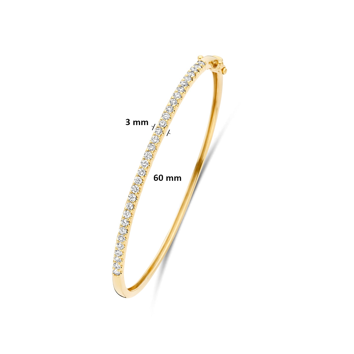 14k Goud Bangle Lab Grown Diamant 1.00ct F VS 60mm