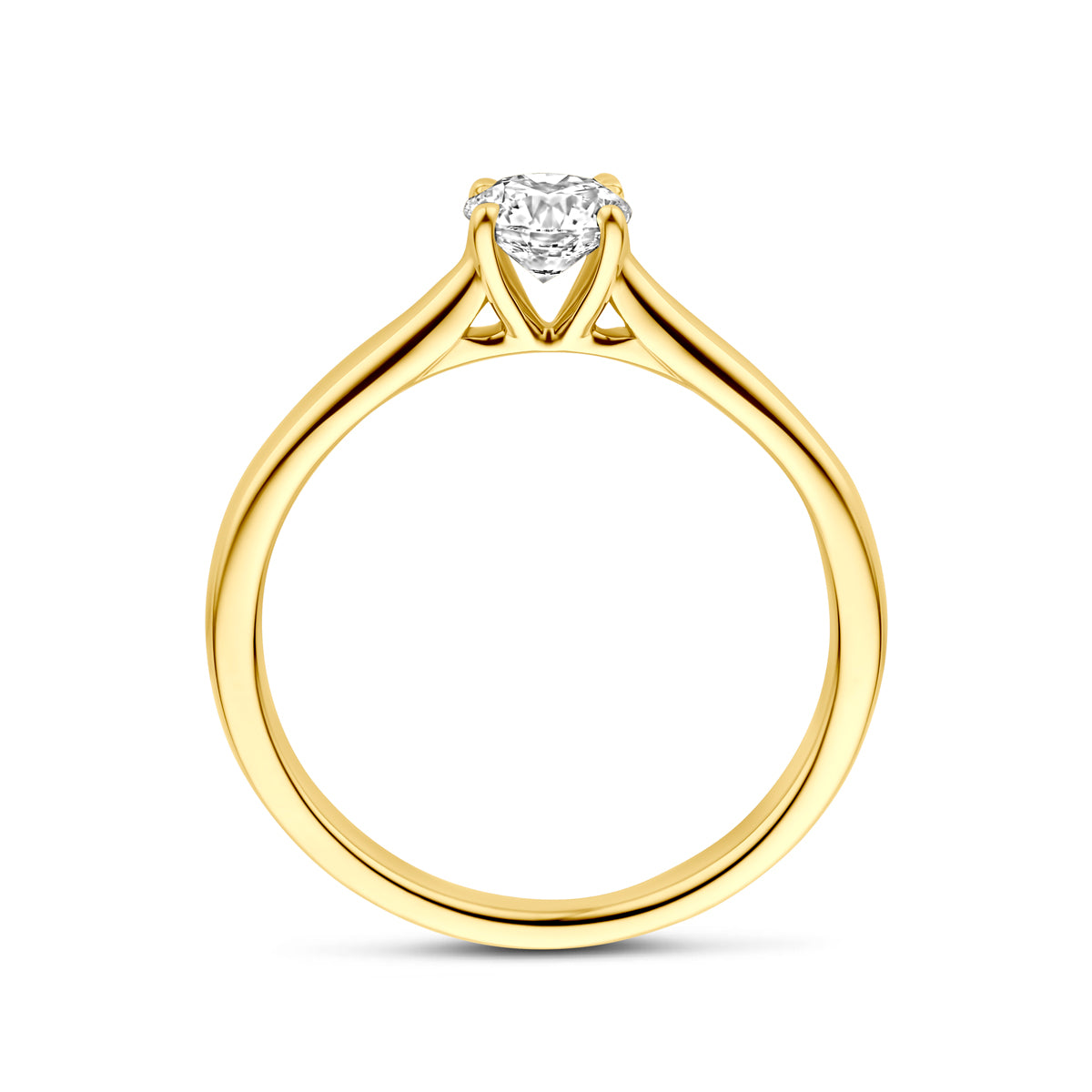 14k Goud Ring Lab Grown Diamant 0.50ct H SI