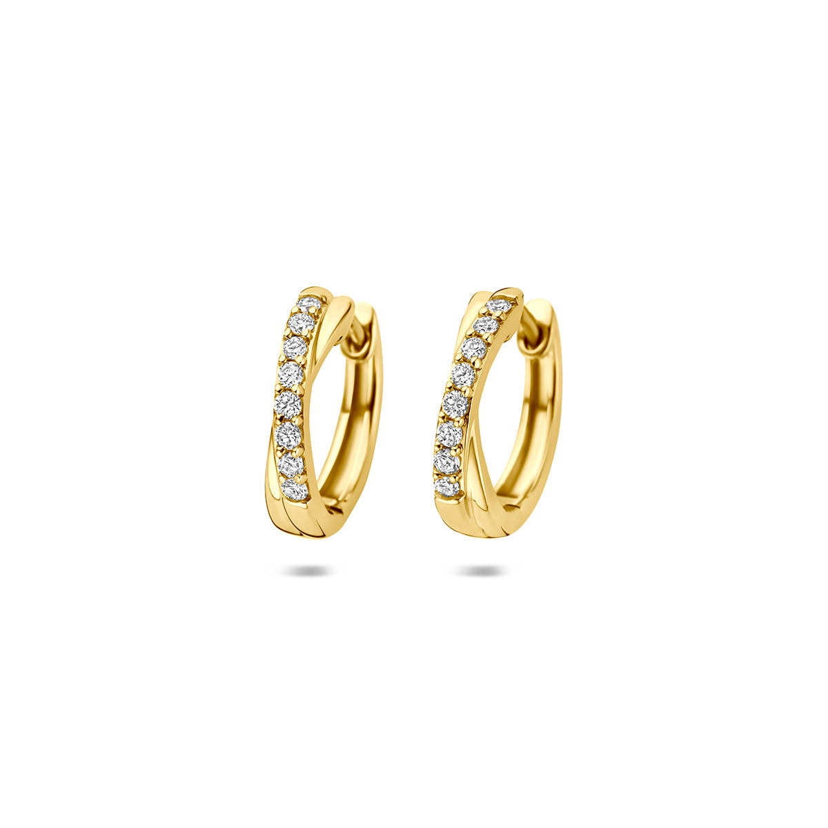 14k Goud Klapoorringen Lab Grown Diamant 0.20ct (2x 0.10ct) g vs 13mm