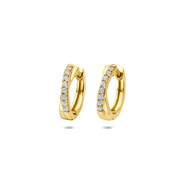 14k Goud Klapoorringen Lab Grown Diamant 0.20ct (2x 0.10ct) g vs 13mm