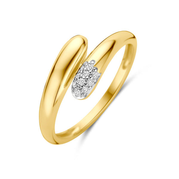 14k Goud Ring Diamant 0.05ct H SI