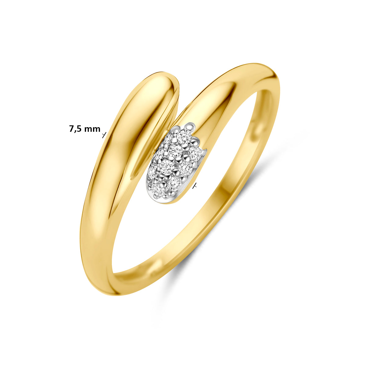 14k Goud Ring Diamant 0.05ct H SI