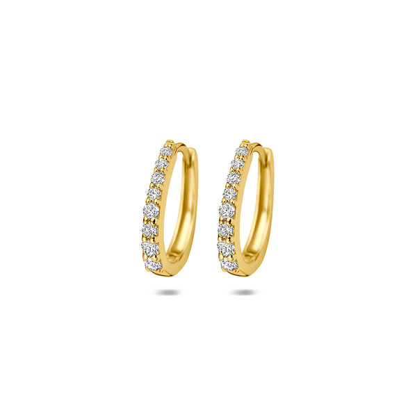 14k Goud Klapoorringen Lab Grown Diamant 0.30ct (2x 0.15ct) f vs 14mm