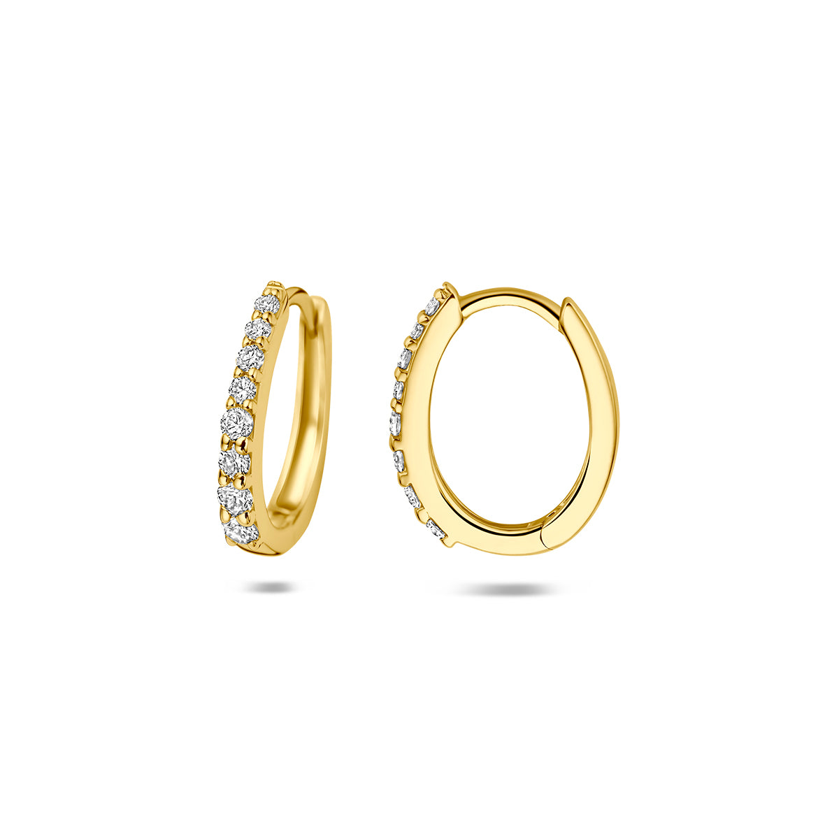 14k Goud Klapoorringen Lab Grown Diamant 0.30ct (2x 0.15ct) f vs 14mm