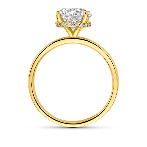 14k Goud Ring Lab Grown Diamant Rond 2.09ct F VS