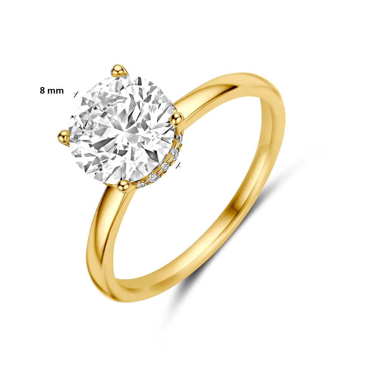 14k Goud Ring Lab Grown Diamant Rond 2.09ct F VS
