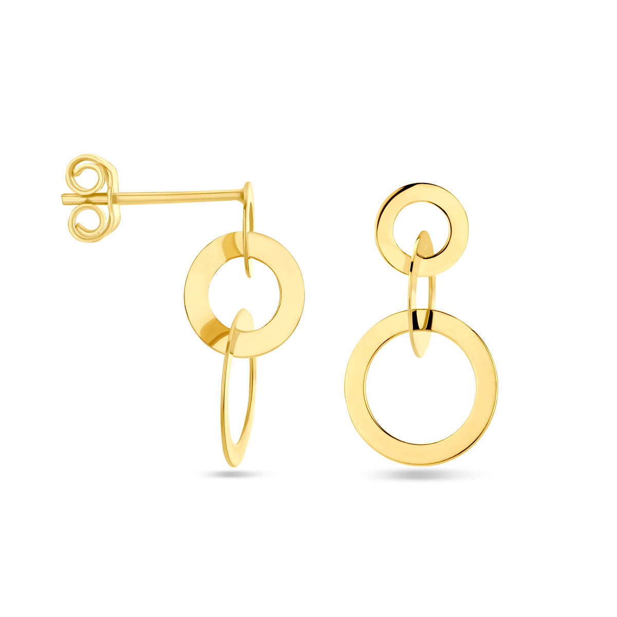 14k Goud Oorhangers Cirkels