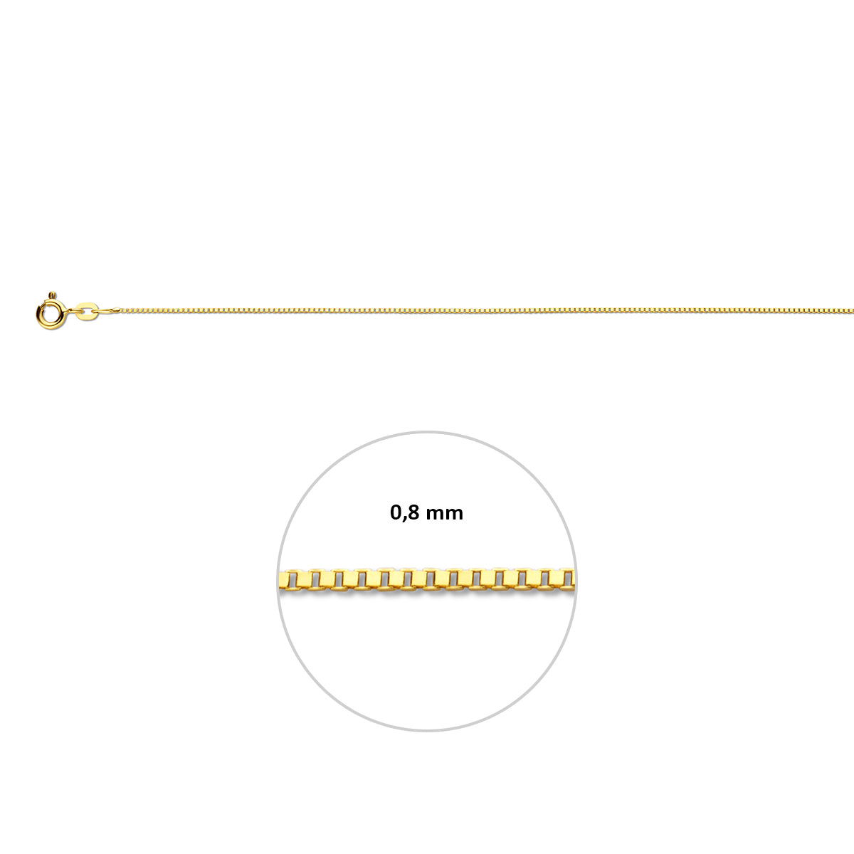 Venetiaans 0,8 mm 14K geelgoud geel