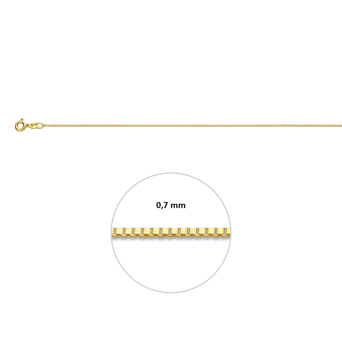 Venetiaans 0,7 mm 14K geelgoud geel