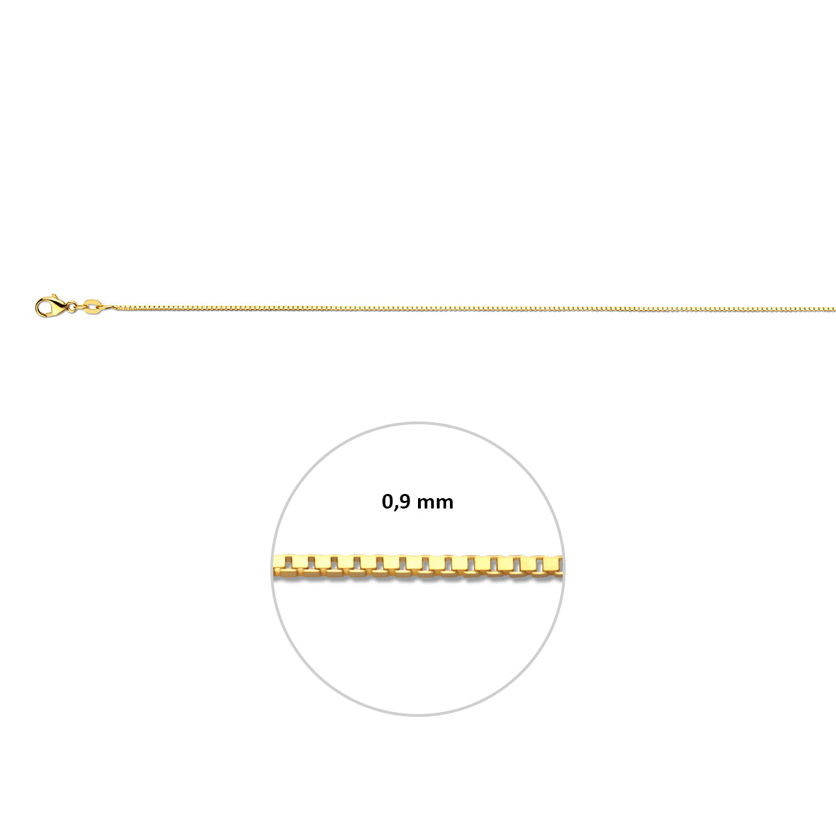 Venetiaans 0,9 mm 14K geelgoud geel