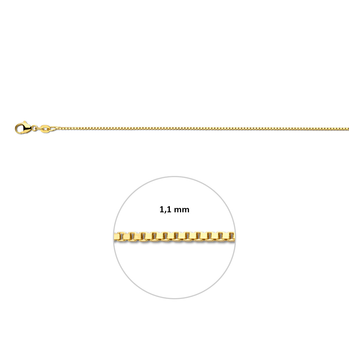 Venetiaans 1,1 mm 14K geelgoud geel