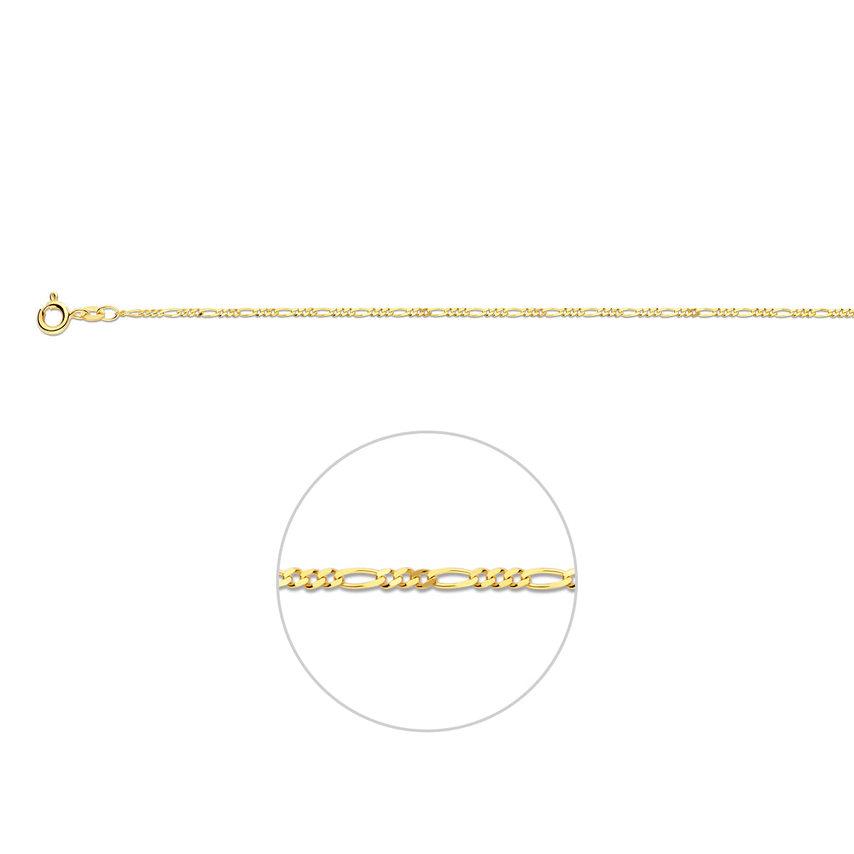Figaro 1,5 mm 14K geelgoud geel