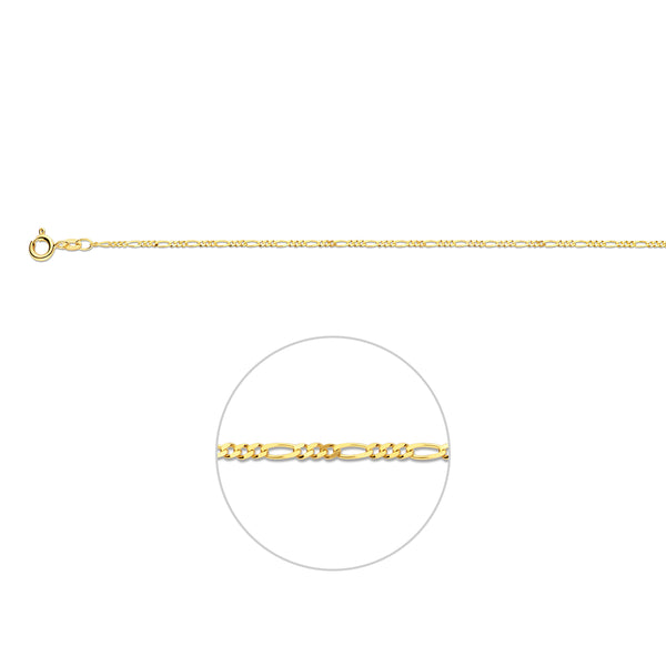 Figaro 1,5 mm 14K geelgoud geel