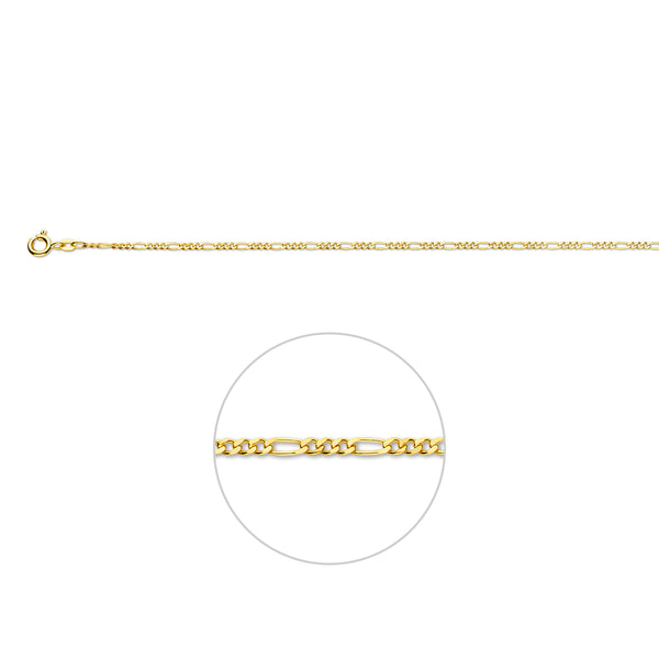 Figaro 1,9 mm 14K geelgoud geel