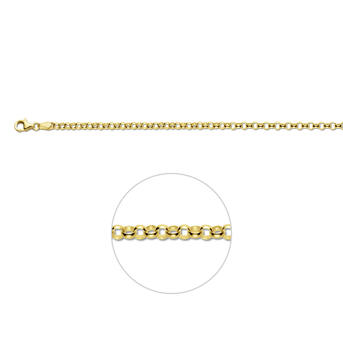 Jasseron 3,3 mm 14K geelgoud geel