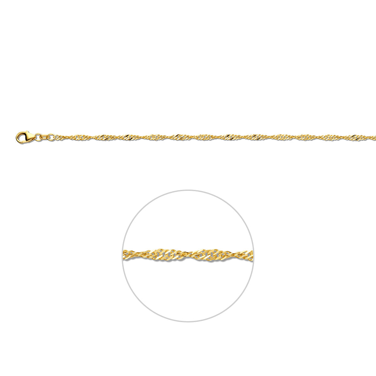 14k Goud Singapore Armband 2,4mm