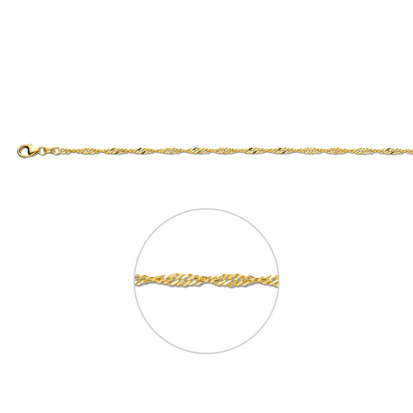 14k Goud Singapore Armband 2,4mm