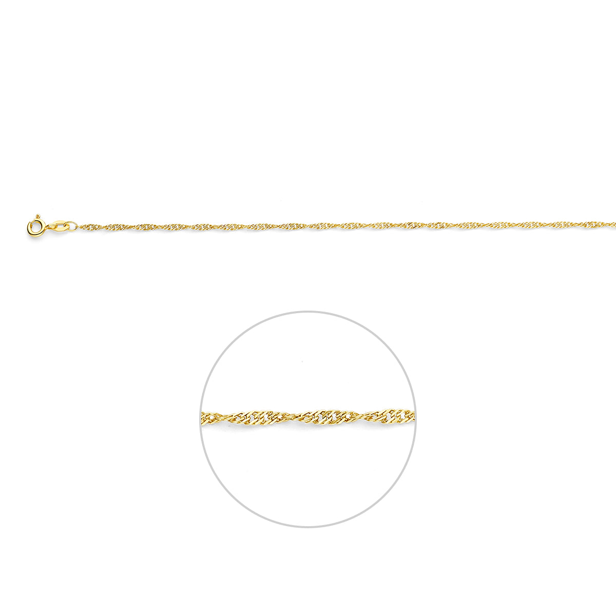 Singapore 1,8 mm 14K geelgoud geel