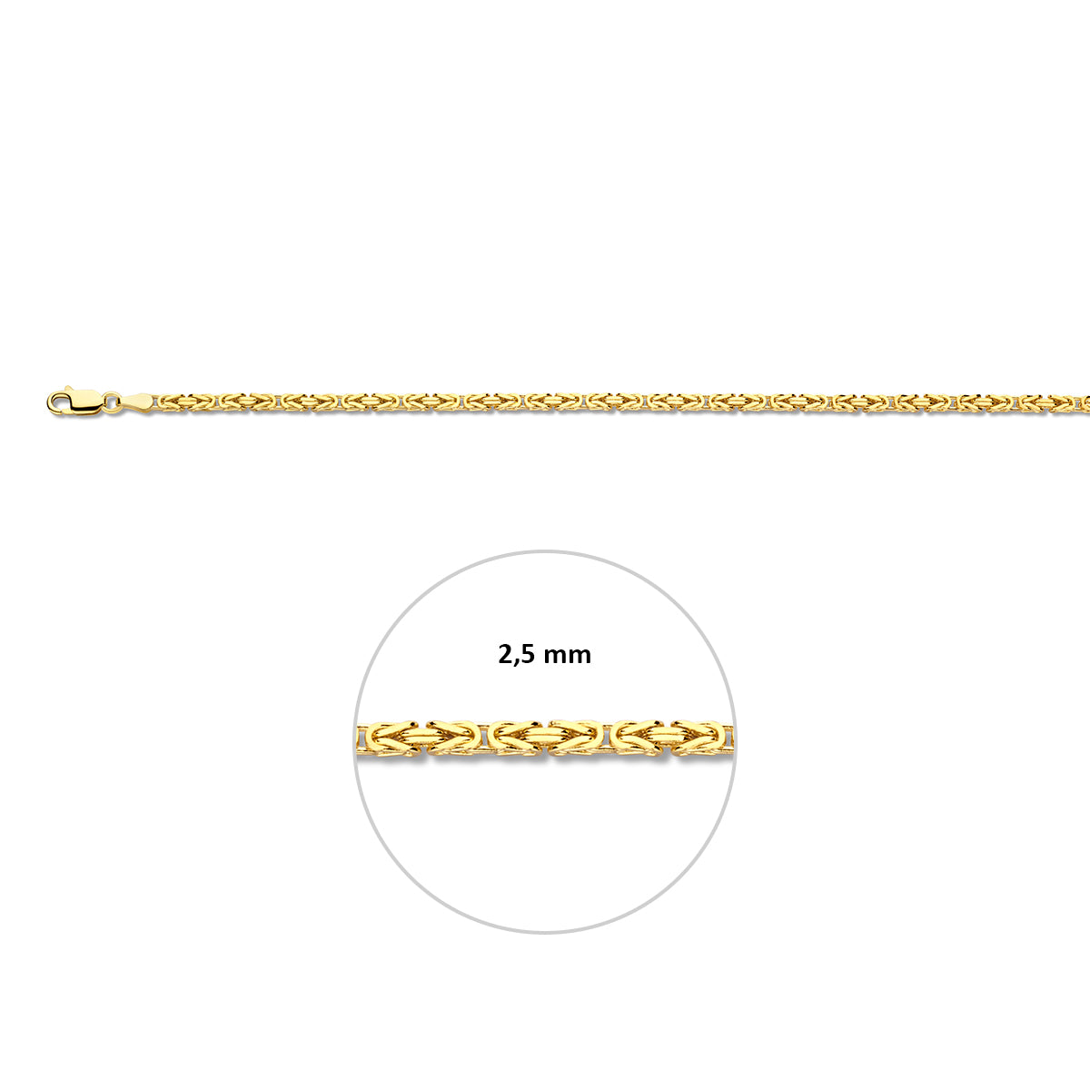 Konings 2,5 mm massief 14K geelgoud geel